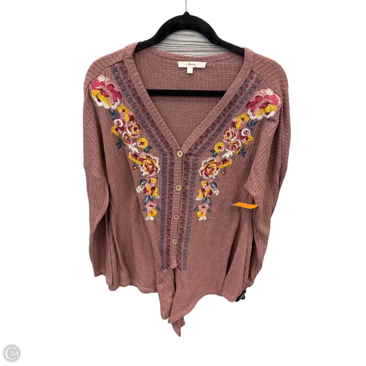 Top Long Sleeve By Andree By Unit In Pink, Size: S