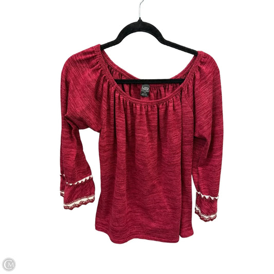 Top Long Sleeve By Lildy In Red, Size: L