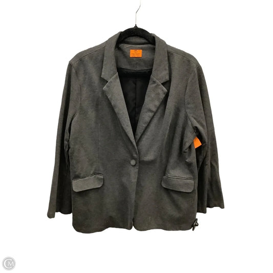 Blazer By Clothes Mentor In Grey, Size: 3x