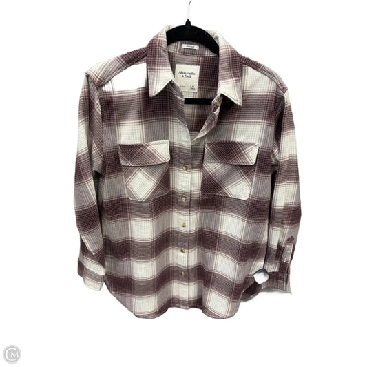 Top Long Sleeve By Abercrombie And Fitch In Plaid Pattern, Size: Xs
