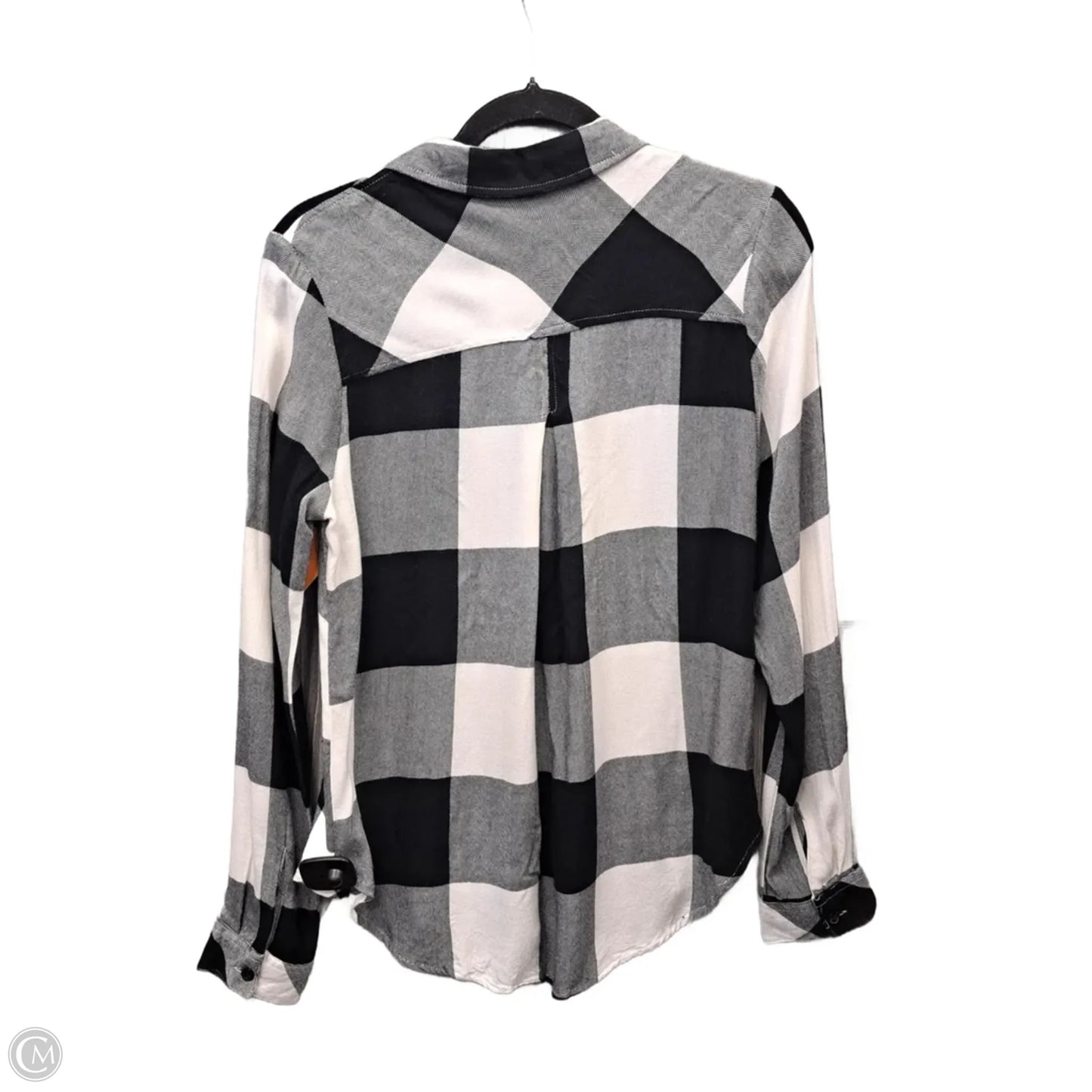 Top Long Sleeve By Thread And Supply In Black & White, Size: S