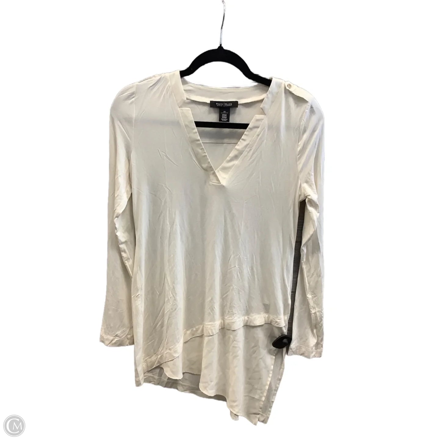 Tunic Long Sleeve By White House Black Market In Cream, Size: Xs