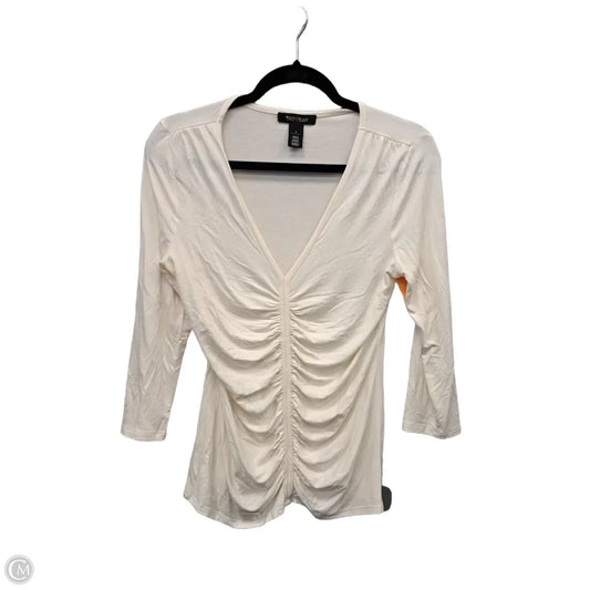 Blouse Long Sleeve By White House Black Market In Cream, Size: S