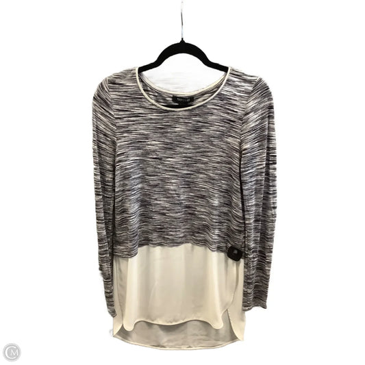 Tunic Long Sleeve By White House Black Market In Grey & White, Size: Xs