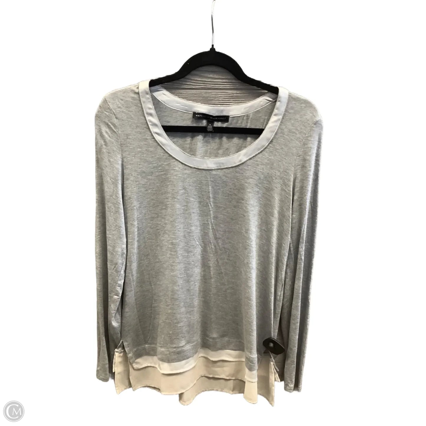 Top Long Sleeve By White House Black Market In Grey, Size: S