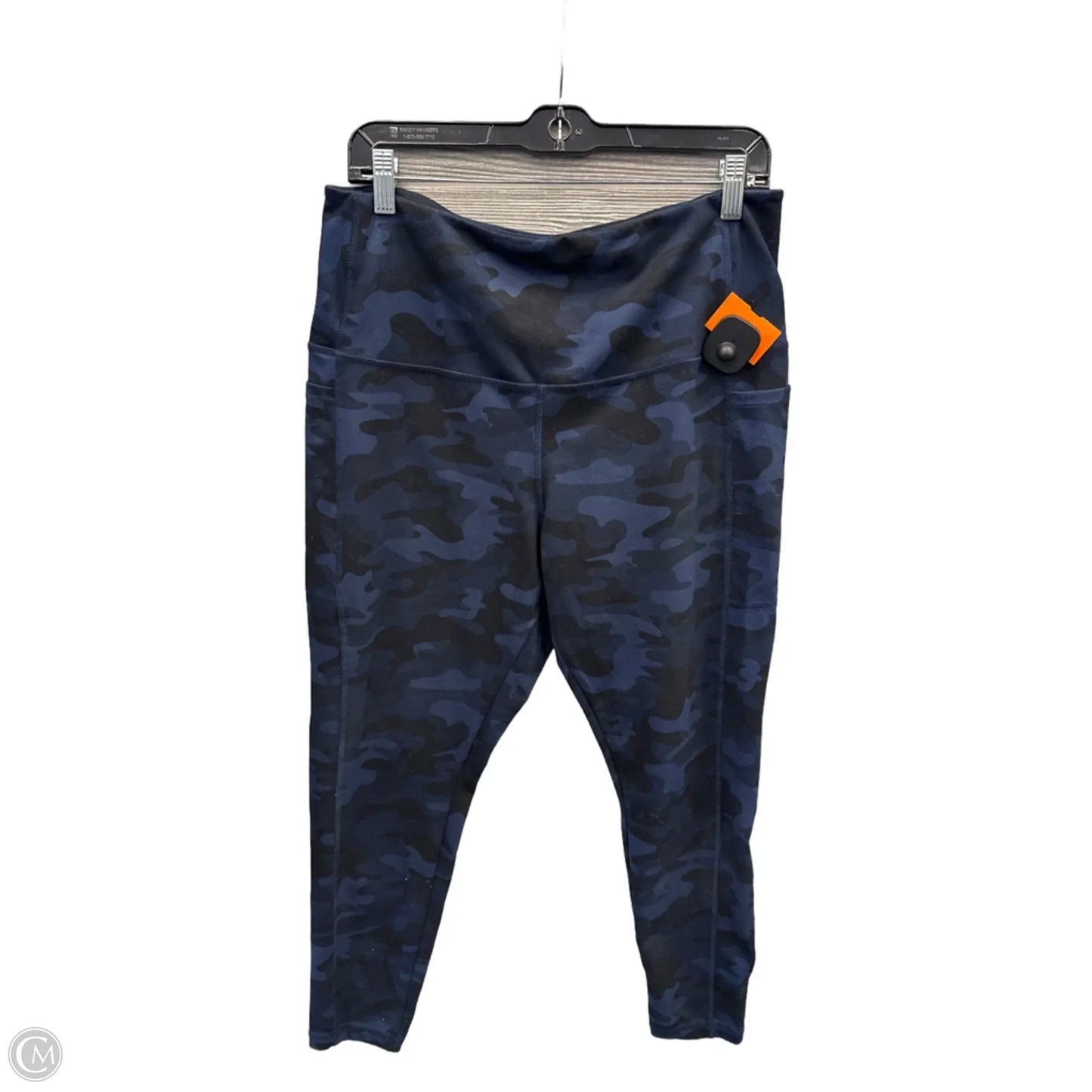 Athletic Leggings By Danskin In Black & Blue, Size: Xl