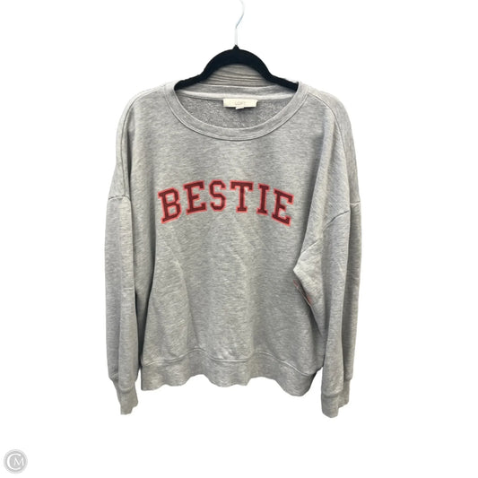 Sweatshirt Crewneck By Loft In Grey, Size: Xl
