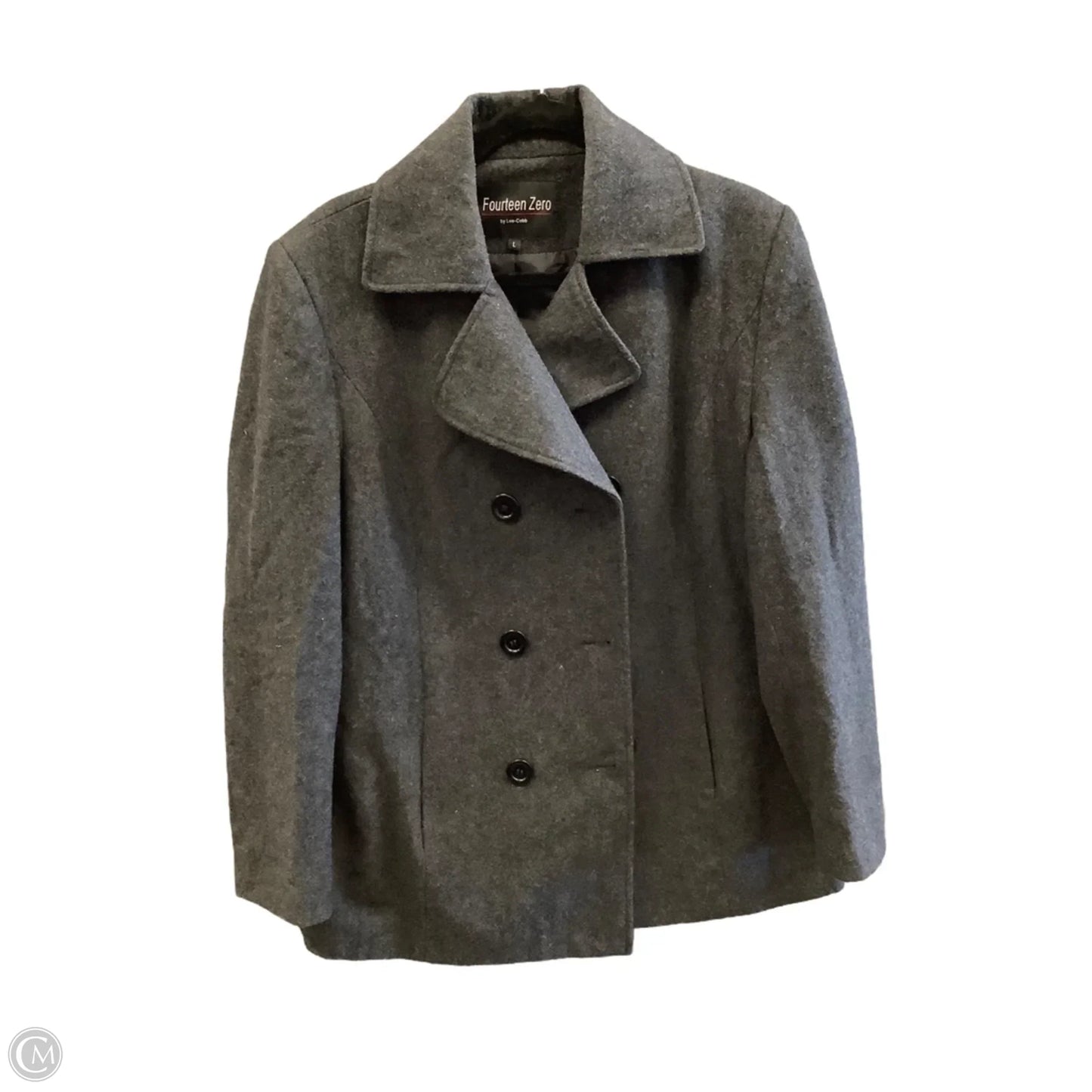 Coat Peacoat By Clothes Mentor In Black, Size: L