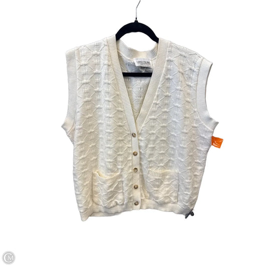 Vest Sweater By Clothes Mentor In Cream, Size: 2x