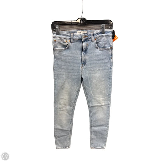 Jeans Skinny By Zara In Blue Denim, Size: 8