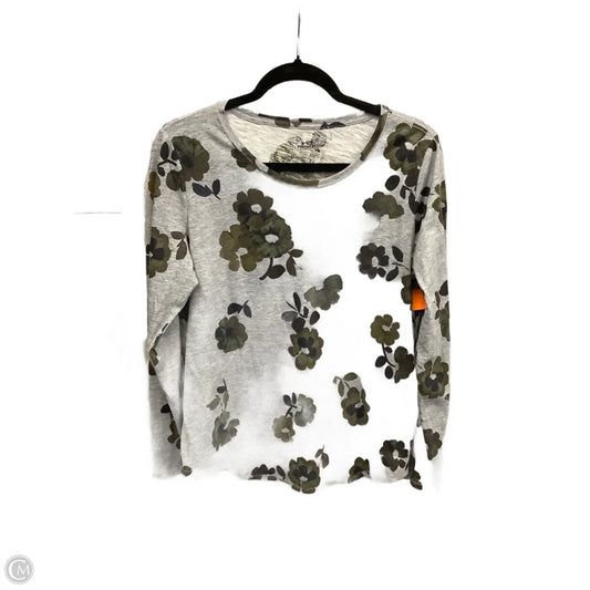 Top Long Sleeve By Sonoma In Green & Grey, Size: L
