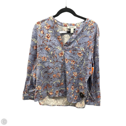 Top Long Sleeve By Nine West Apparel In Blue, Size: L