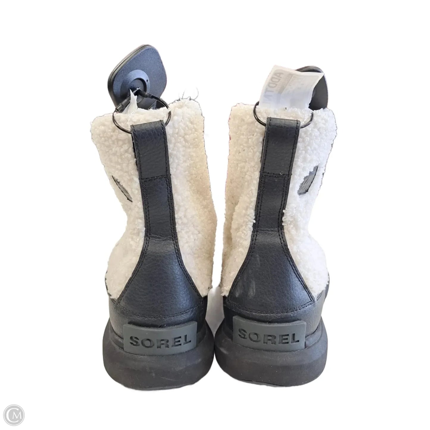 Boots Ankle Flats By Sorel In Black & White, Size: 8.5
