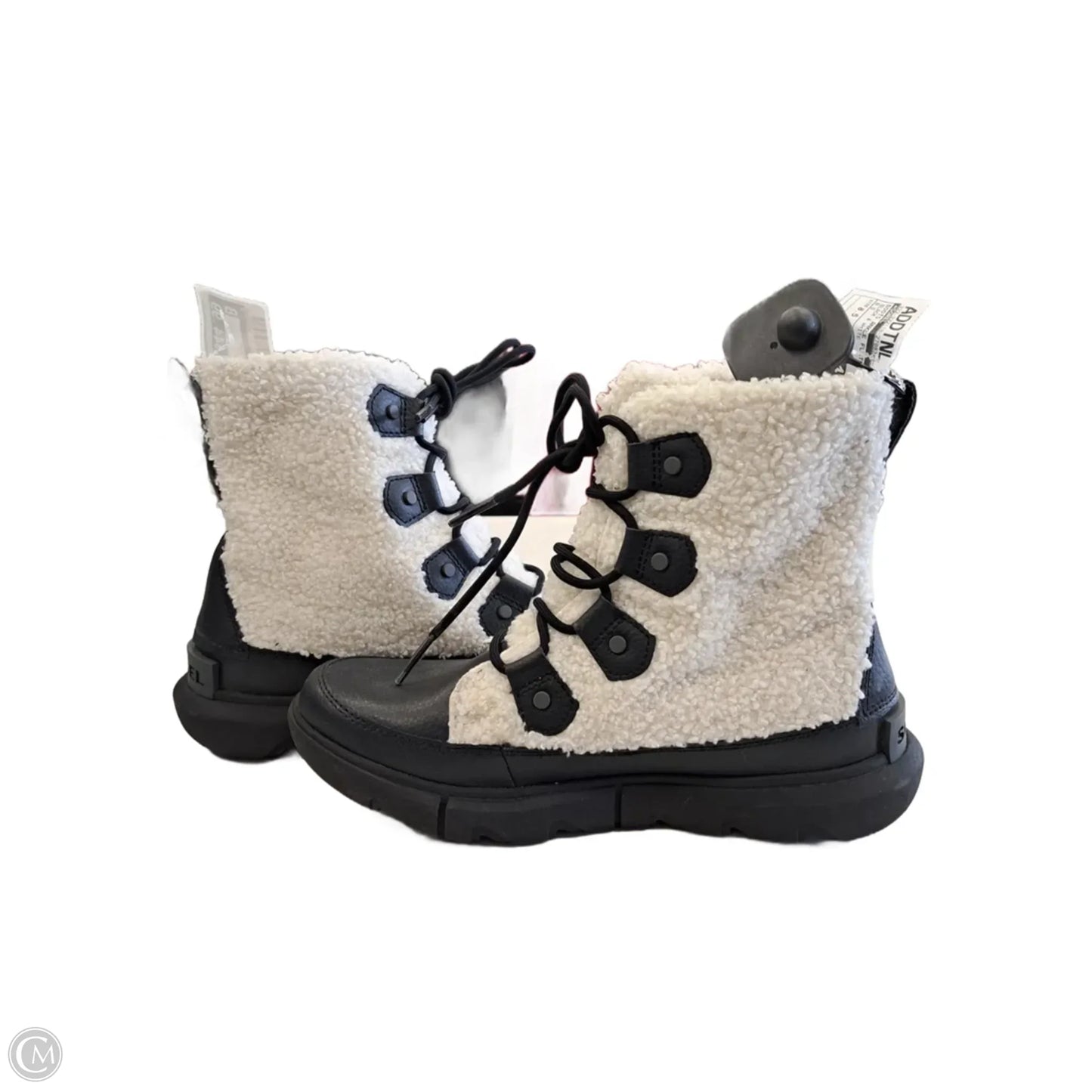 Boots Ankle Flats By Sorel In Black & White, Size: 8.5