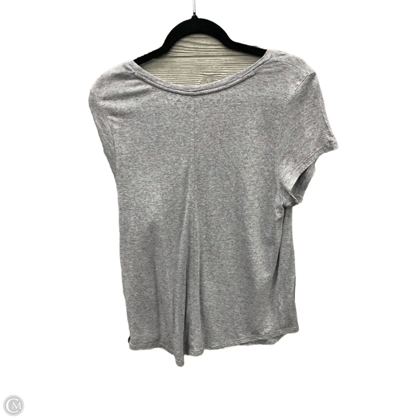 Top Short Sleeve By Loft In Grey, Size: L