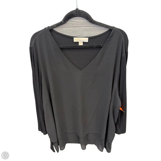 Blouse Long Sleeve By Michael By Michael Kors In Black, Size: 2x