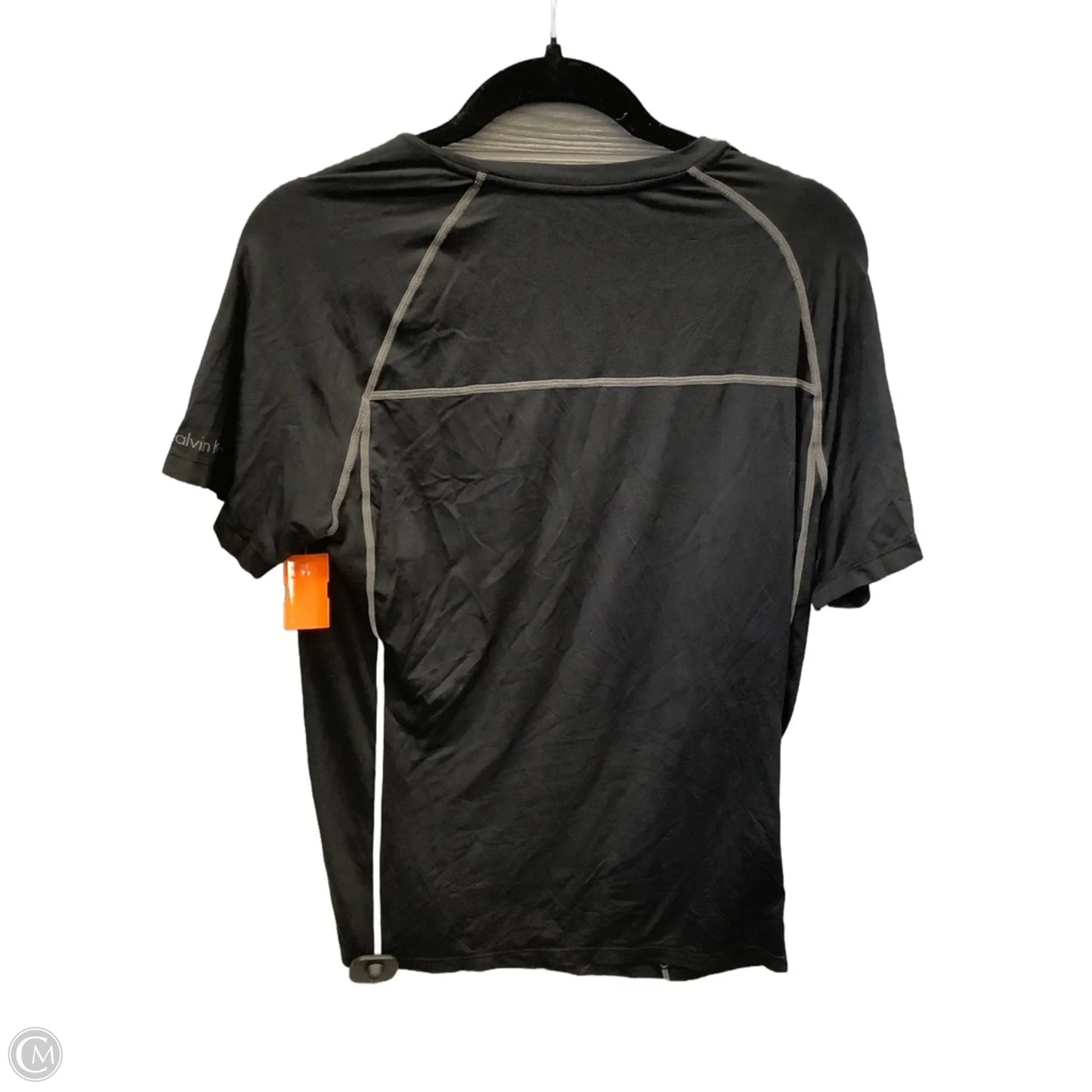 Athletic Top Short Sleeve By Calvin Klein In Black, Size: M