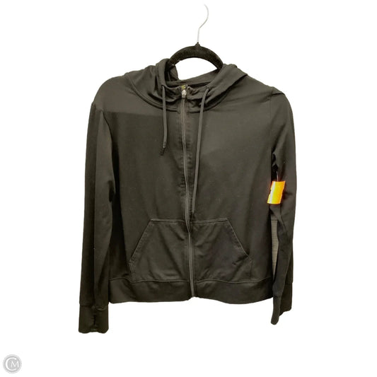 Athletic Top Long Sleeve Hoodie By Athletic Works In Black, Size: M