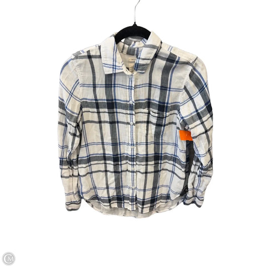 Top Long Sleeve By American Eagle In Plaid Pattern, Size: Xs