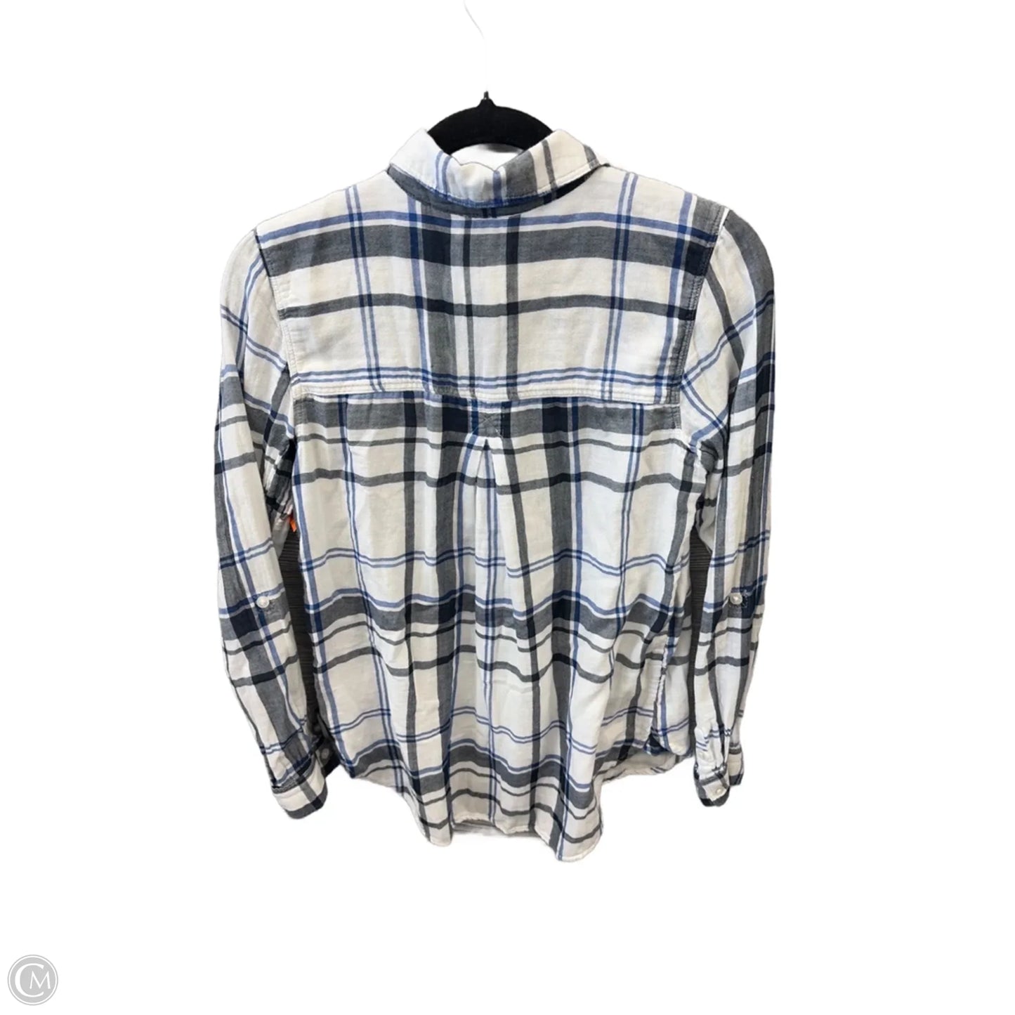 Top Long Sleeve By American Eagle In Plaid Pattern, Size: Xs