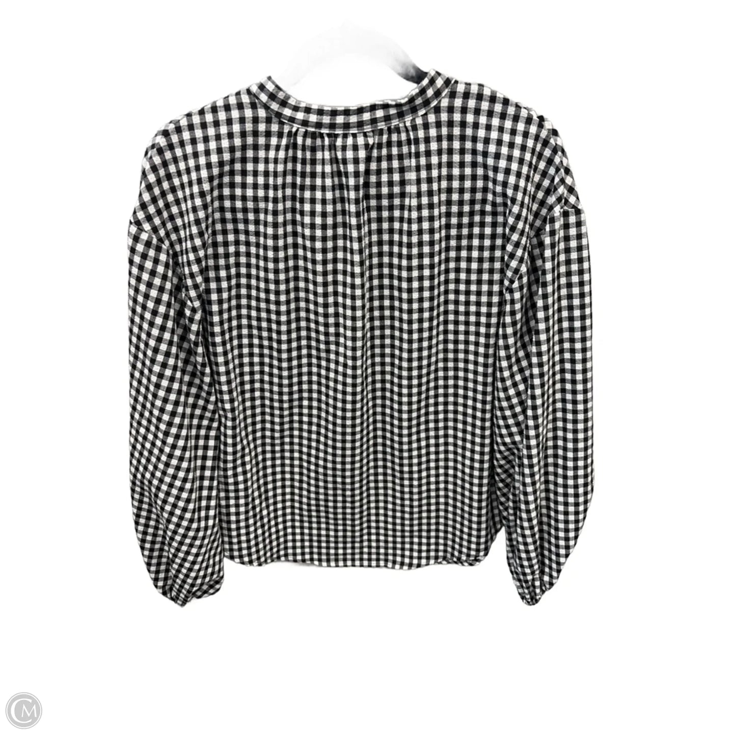 Top Long Sleeve By A New Day In Checkered Pattern, Size: M