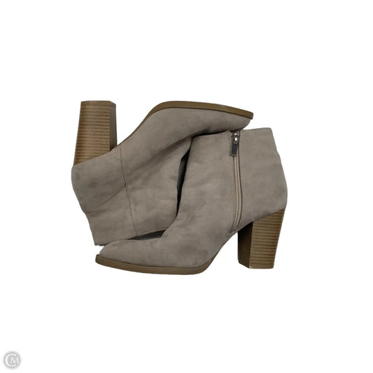 Boots Ankle Heels By Qupid In Tan, Size: 7.5