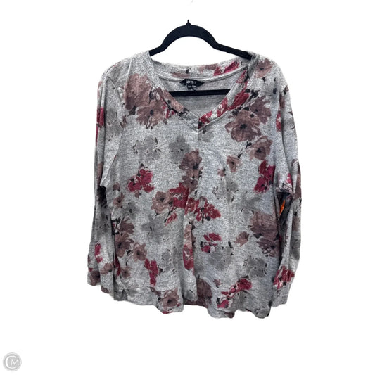 Top Long Sleeve By Ellen Tracy In Floral Print, Size: 1x
