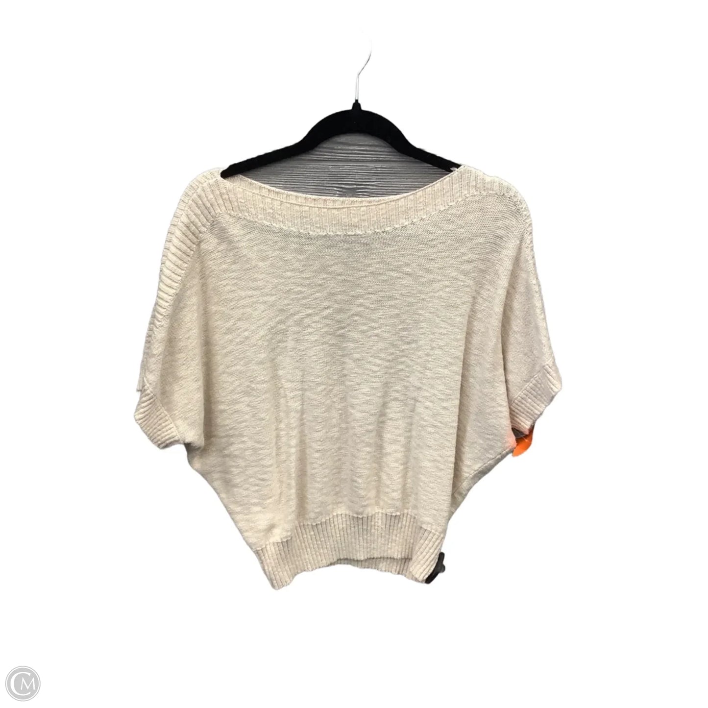 Sweater Short Sleeve By Loft In Cream, Size: Lp