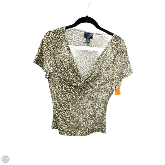 Top Short Sleeve By Chaps In Green & White, Size: Xl