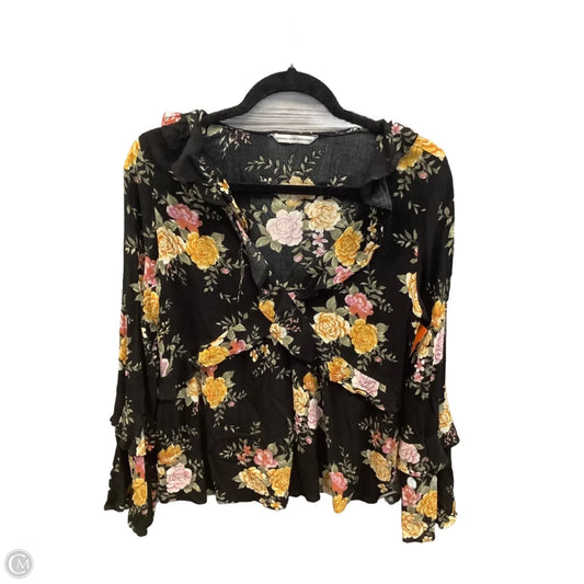 Blouse Long Sleeve By American Eagle In Floral Print, Size: M