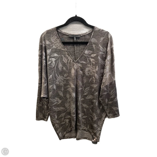 Top Long Sleeve By White House Black Market In Silver, Size: Mp