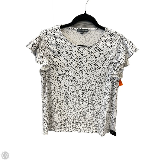 Top Short Sleeve By Adrianna Papell In White, Size: M