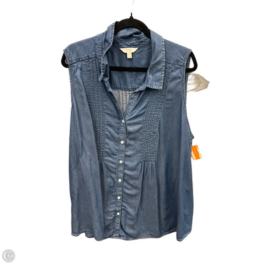 Top Sleeveless By Terra & Sky In Blue, Size: 3x