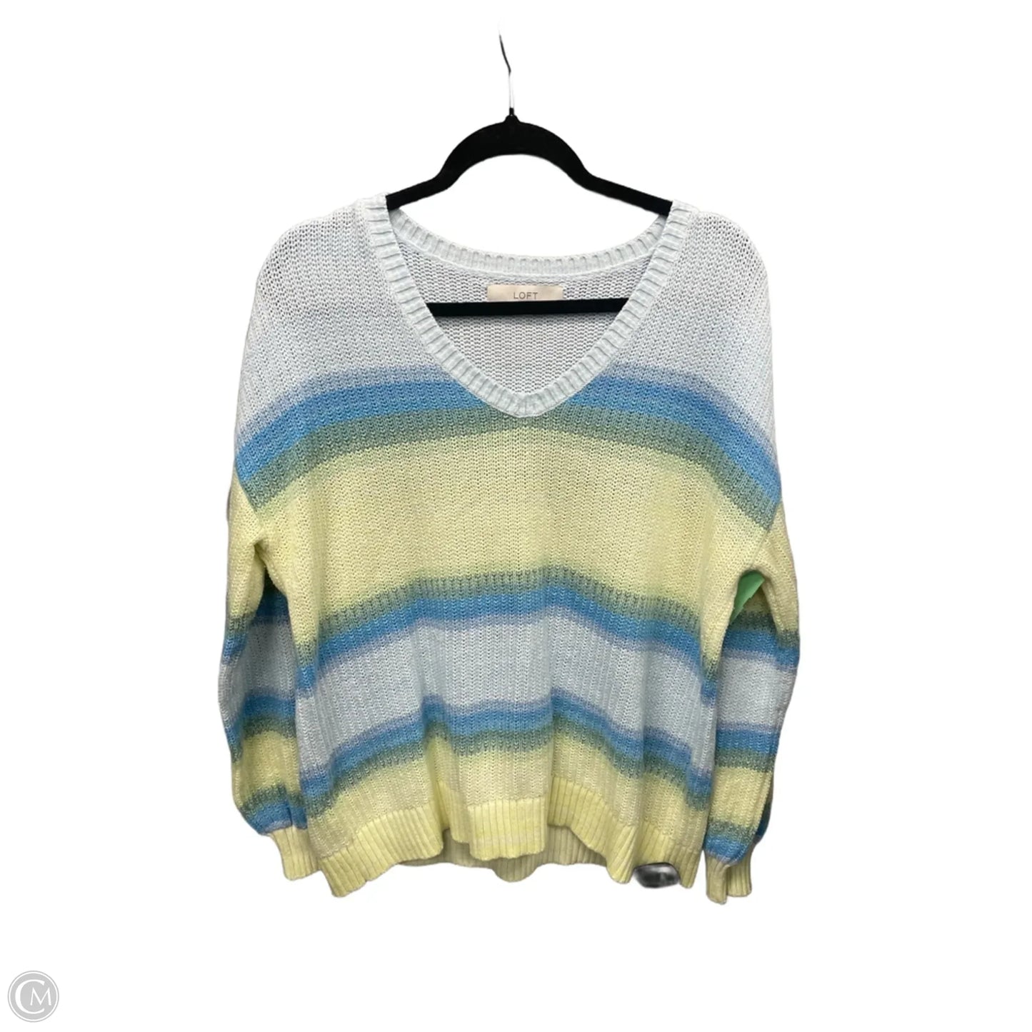 Sweater By Loft In Blue & Yellow, Size: L