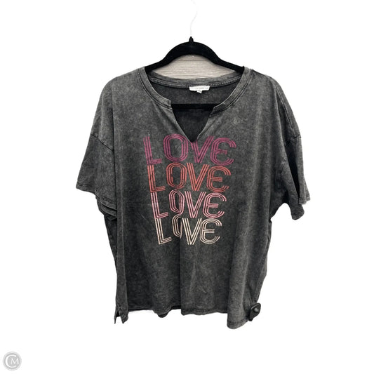 Top Short Sleeve By Maurices In Grey, Size: Xl