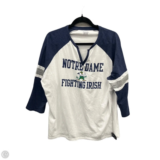 Top Long Sleeve By Clothes Mentor In Blue & White, Size: 2x