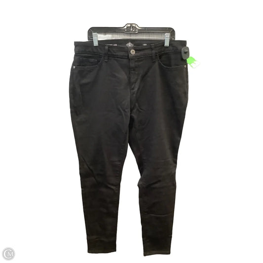 Jeans Skinny By St Johns Bay In Black Denim, Size: 16
