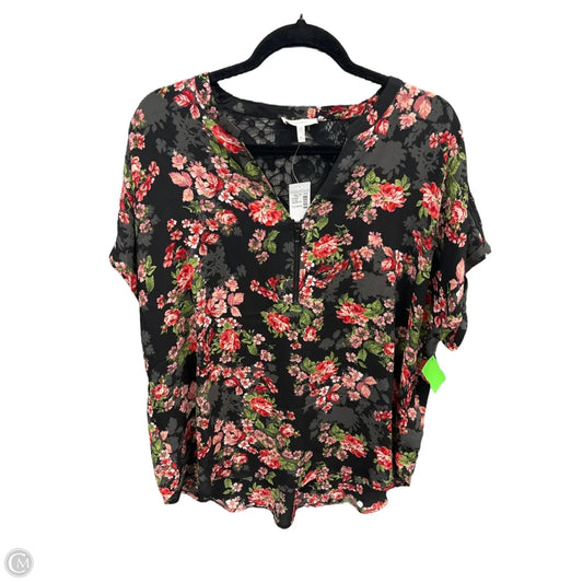 Blouse Short Sleeve By Maurices In Floral Print, Size: Xl