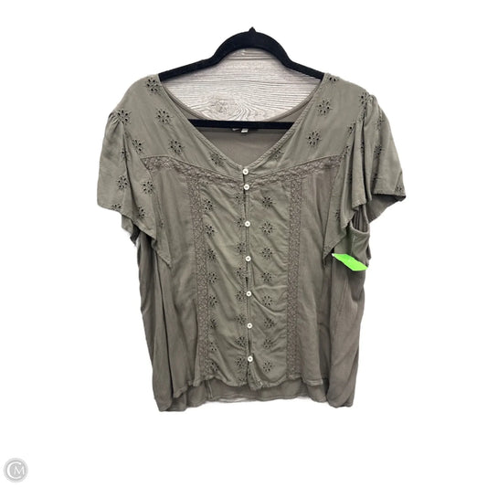 Blouse Short Sleeve By Maurices In Green, Size: 1x