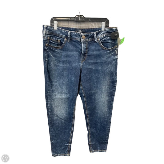 Jeans Skinny By Silver In Blue Denim, Size: 18