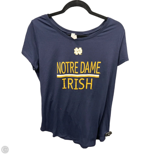 Athletic Top Short Sleeve By Under Armour In Navy, Size: Xl