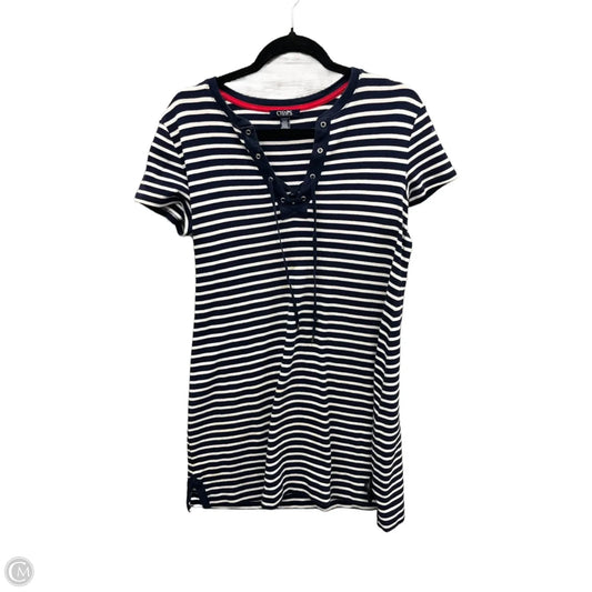 Dress Casual Midi By Chaps In Striped Pattern, Size: L