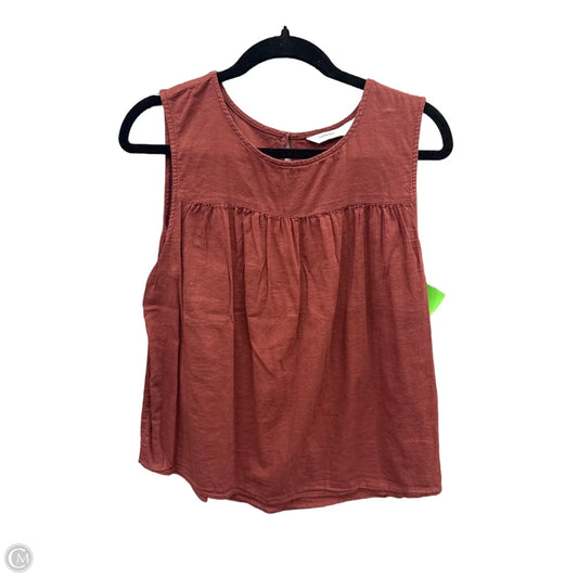 Top Sleeveless By Sonoma In Brown, Size: L