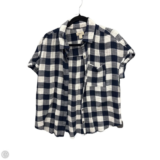 Top Short Sleeve By Style And Company In Blue & White, Size: L