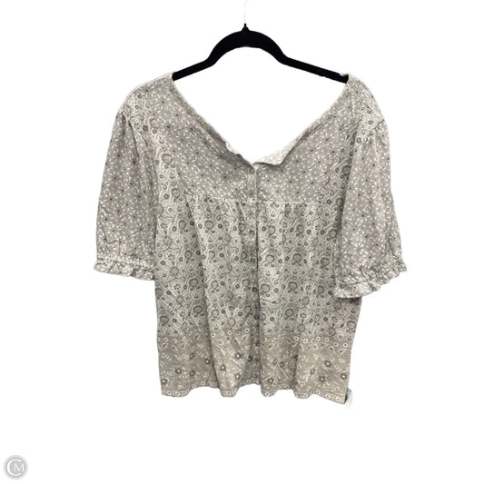Top Short Sleeve By Lucky Brand In Grey, Size: L