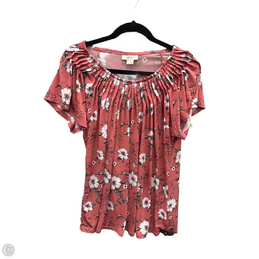 Top Short Sleeve By Style And Company In Pink, Size: L