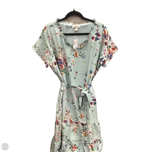 Dress Casual Midi By Christopher And Banks In Blue, Size: Xlp