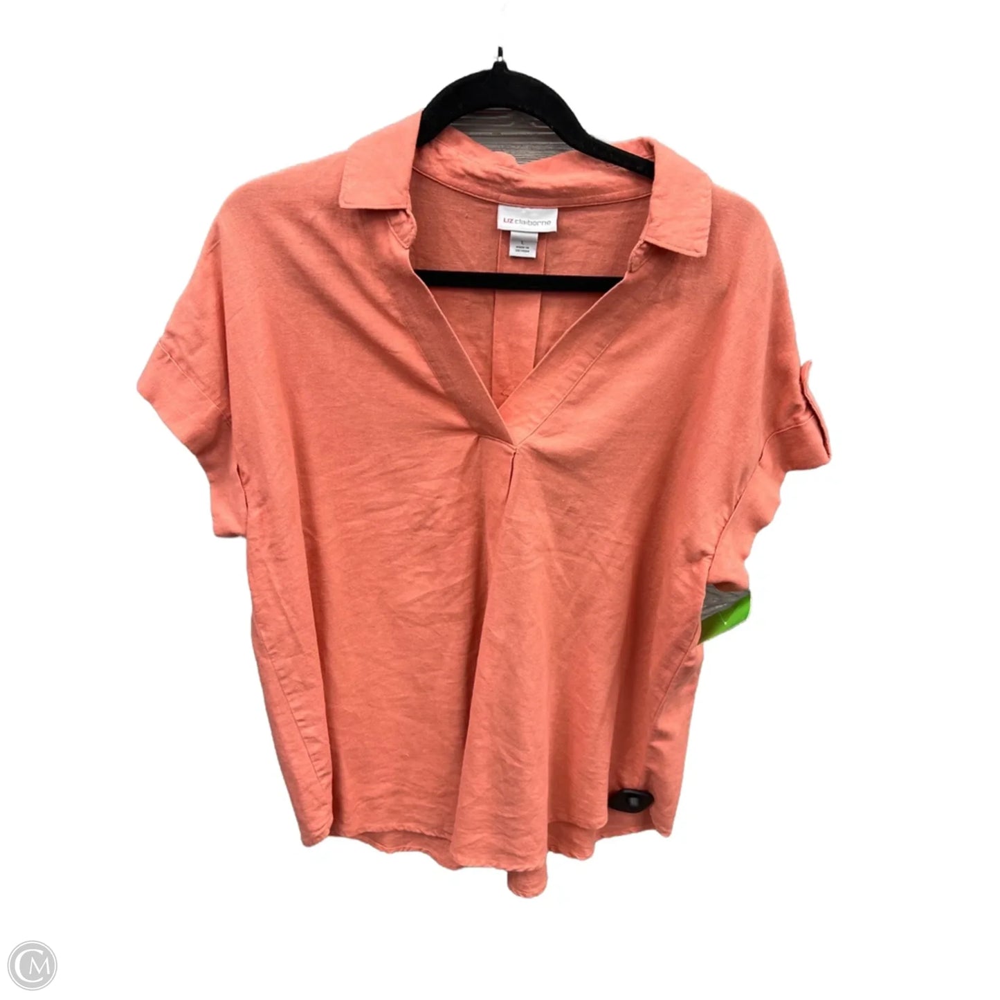 Top Short Sleeve By Liz Claiborne In Pink, Size: L