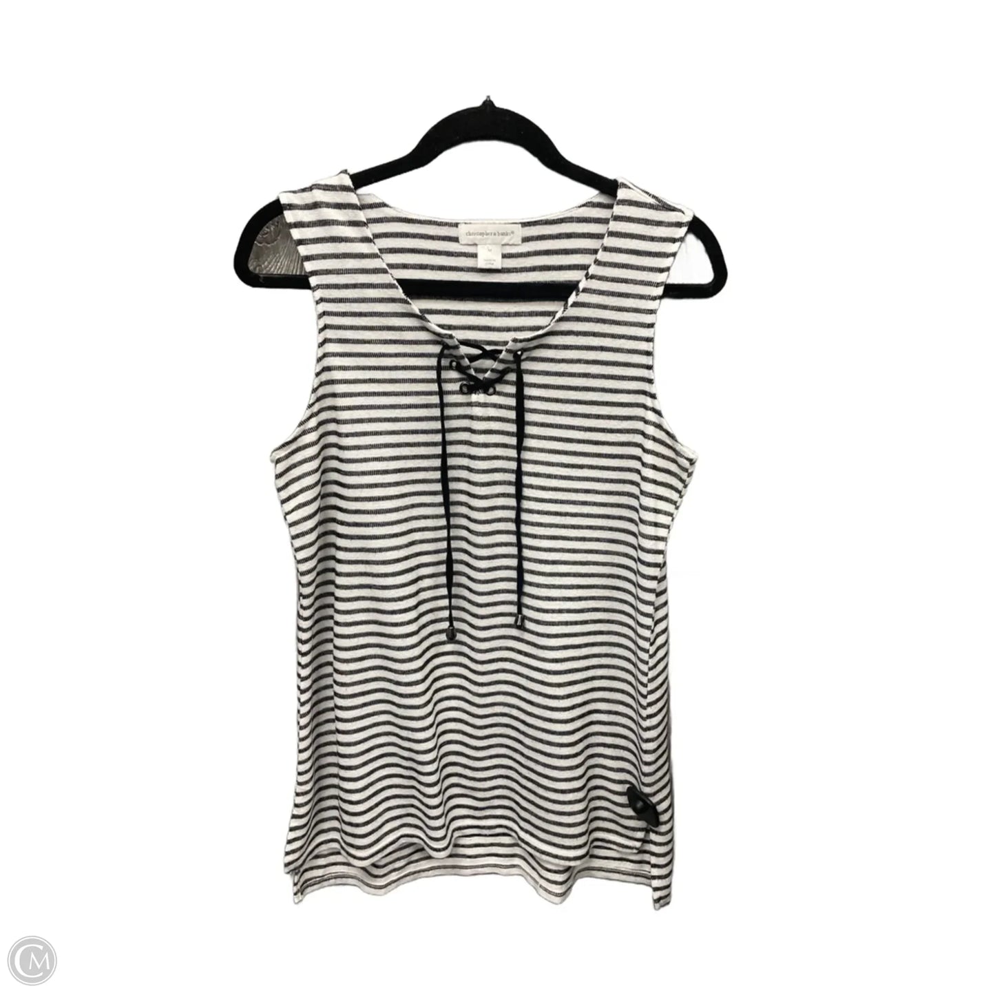 Top Sleeveless By Christopher And Banks In Striped Pattern, Size: M