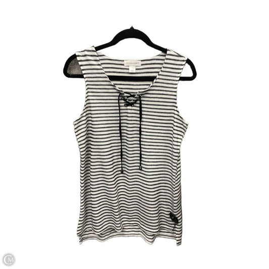 Top Sleeveless By Christopher And Banks In Striped Pattern, Size: M